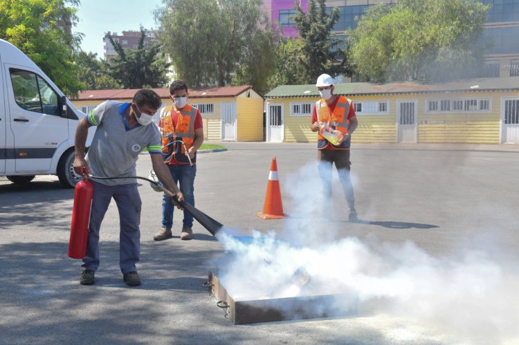 Yenişehir Belediyesi personeline yangın tatbikatı