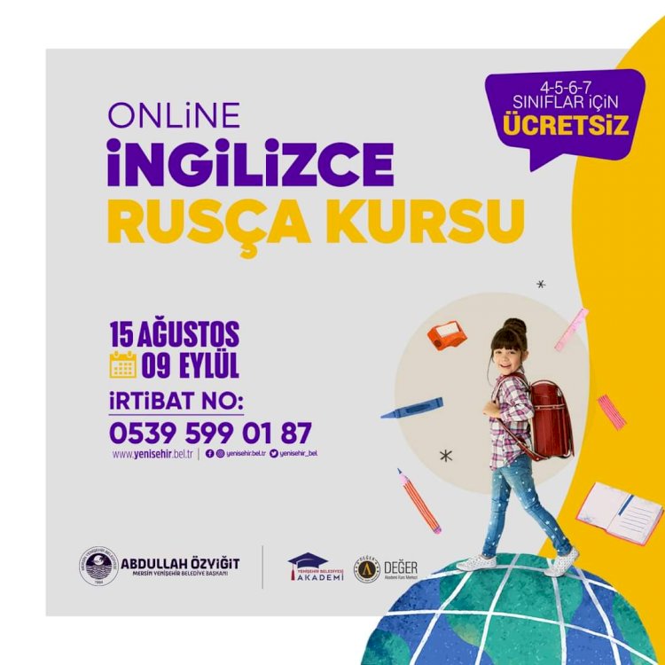 Yenişehir Belediyesinden online İngilizce ve Rusça kursu